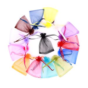 Çizme düz renkli organze hediye çantası örgü düğün pastası şeker takı ambalaj çantası çizilebilir depolama tül çantaları