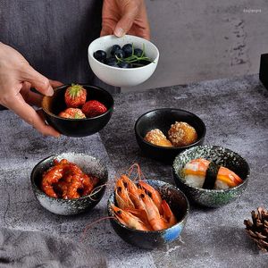 Tigelas tigelas de cerâmica japonesa pequenos pratos de molho de soja temperos de temperos de sobremesa suprimentos de cozinha retro mergulhar utensílios de mesa