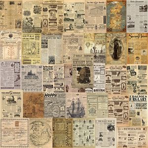 35pcs Vintage Parchment Poster Çıkartmaları Eski Gazete Sanat Graffiti Çocuk Oyuncak Kaykay Araba Motosiklet Bisiklet Sticker Çıkarma Toptan