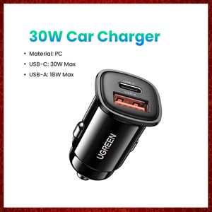 CC313 Car Charge 30W PD Quick Charge QC4.0 3.0 SCP Тип C Fast USB CAR Зарядное устройство для iPhone 14 13 12 Xiaomi Mobile Phone Chargers