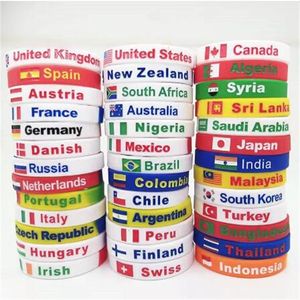 World Flag Jelly Bracelets Bragle Men Women Silicone Country Country Sports Rubber Bristband Band Accessories Band Gc1770