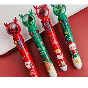 1pc Home Decor Elk с Рождеством Рождество Рождественский мальчик Санта -Клаус Ballpoint Pen Ten Color Stationery