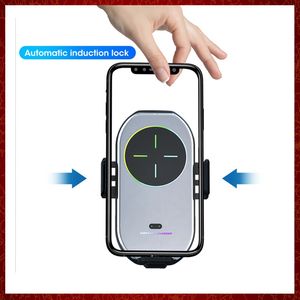 CC338 A7 15W Беспроводное зарядное устройство Автоматическое зажимное крепление, держатель телефона для мобильного телефона Инфракрасная индукция QI Fast Charging Car Stand