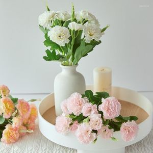 Dekoratif çiçekler 10 kafa yapay simülasyon karanfil ev ipek dekorasyon anneler günü diy hediyeler dekor