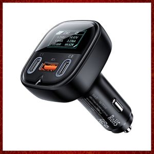 CC485 USB CAR Charger PD 101W Fast Charging QC4.0 3.0 FCP Type C USB Auto Charger Quick Charge с OLED HD -дисплеем для iPhone