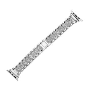 Ювелирные изделия Bling Diamond Rhinestone Smart Straps For Chain Apple Watch 8 6 SE 38mm 40mm 44mm 41mm 45mm ultra Band Ремешок из нержавеющей стали Браслет Iwatch 7/6/5/4/3 2 1 Браслет