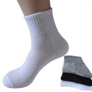 Erkek Çorap H-45 10 Çift/Lot Yüksek Kaliteli Erkekler İlkbahar Yaz Siyah Örgü Pamuklu Erkek Gri