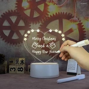 Tischlampen LED Night Light Acryl Note Board mit Stift USB Power Decor Lampen Geschenk f￼r Kinder Freundin dekorativ dekorativ