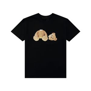 Camisa masculina camisetas para homens roupas de grife tshirt mulheres mulher camisa tripulação pescoço manga curta algodão animal carta impressão urso amantes da moda casual camiseta preto topos
