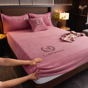 Bedspread Winter warmand Thick Elastic Fitted flannel elastic band fitted protector cover bed Mattress queen king size doubl sheet 221103