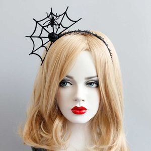 Черный хэллоуин паучья повязка на голову для женщин карнавальный головной убор готический стиль для девочек фестиваль аксессуары для волос