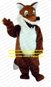 Mutlu kahverengi tilki maskot kostüm vixen kurt çakal keskin kahverengi ağız siyah küre burun No.5385 ücretsiz gemi ile yetişkin boyutu
