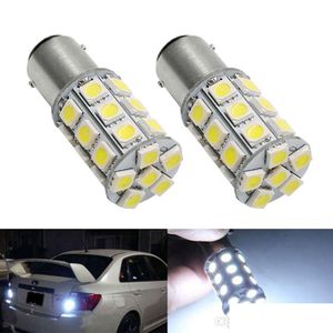 Araba ampulleri 2x1157 Bay15d P21/5W Baz15d P21/4W BA15D 5050 27 SMD LED Beyaz Kırmızı 12V Gemi Tekne Kamyonu Van Araba Fren Durdur Tail Işık L DHUAZ