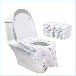 Tuvalet koltuk kapakları seyahat tek kullanımlık tuvalet koltuğu ers su geçirmez yıldız baskılar dokunmamış yakın dışkı koruma kağıt lazımlık koruyucular el b dhqzc