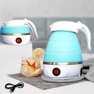 Electric Kettles Travelling Folding Kettle Electric Silicone Foldable Water Kettles Compression Leak Proof Portable Mini Kettle 600ml Household T221105
