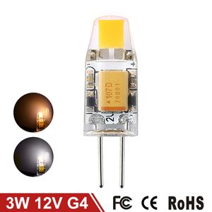 LED ampuller Mini G4 LED LAMP 3W 6W DC 12V Dökülebilir Kobu Ampul 360 Işın açısı Halojen Avize Işıklarını Değiştirin