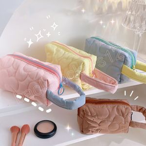 Корейский стиль сплошная косметическая сумка женщин милый макияж мешочек для путешествия Neceser Wash Beauty Case Sacks Organizer