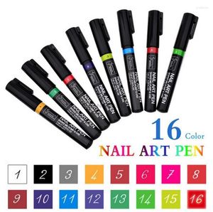 Oje DHL veya EMS 1000PCS BY DIY DEY Dekorasyon UV Jel Tasarım Çizim Aracı için 16 Renk Sanat Kalemi