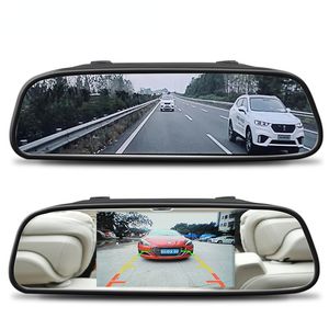 Автомобиль 4,3 дюйма заднего вида заднего вида монитор зеркала для автомобиля для автомобиля van RV Парковка задних видов задним видом на камеру ЖК -дисплей 2 Vedio 2 Vedio