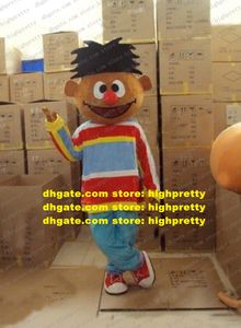 Smart Brown Little Boy Ernie Mascot Costume Tamscotte Lad Spadger Sesame Street с красочными рубашками синие брюки № 1947 Бесплатный корабль