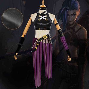 Lol jinx cosplay jinx cosplay kostüm üniforma kıyafetleri Ligi Ligs Of Legends Cosplay Jinx Cadılar Bayramı Karnavalı Pak J220720