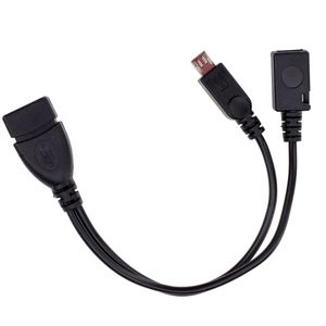 2 в 1 OTG Connectors Micro USB Host Power Adapters Y Splitter Adapters к Micro 5 -контактным женским кабелю для Flash Disk Smartphone