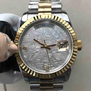 Повседневные модные автоматические механические часы с метеоритным лицом Eta2834, водонепроницаемый календарь с механизмом из нержавеющей стали и сапфиром для мужчин