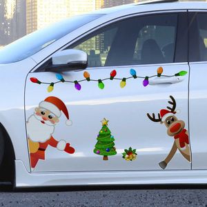 Araba Çıkartmaları Noel Dekorasyon Manyetik Araba Çıkartmaları Çıkartmalar Buzdolabı Mıknatısları Ampul Santa Snowman Cüce Araba Evi için Yansıtıcı Çıkartma T221212