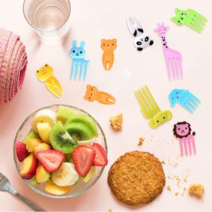 Hayvan Çiftliği Dinozor Meyve Çatal Mini Karikatür Çocuk Snack Kek Tatlı Seçme Kürdan Bento Öğle Yemeği Parti Dekorasyonu