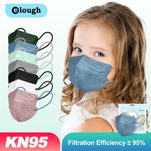 M￡scara infantil certificada por Elough Kn95 feixe de nariz derretido duplo com cinco camadas de dobramento confort￡vel e respir￡vel