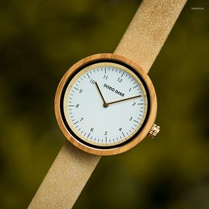 Нарученные часы Dodo Dodo Simple Dial Wood Watches for Women Quartz. Нарученные женщины женская дама