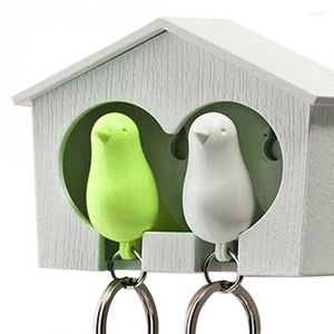 Клавки Установите 2 Bird Keychain House Nest Whistle Keyster держатель цепного кольца, держатель клавиши Keyring, подвесная подвесная вешалка модный подарок