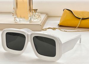 Kadınlar için büyük boy kare zincir güneş gözlüğü 3d beyaz çerçeve koyu gri lensler yaz güneş gözlükleri gözlük kutusu