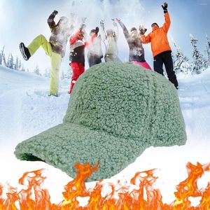 Top kapaklar jogging için şapka sahte kuzu yün beyzbol şapkası erkekler kadınlar oyuncak polar spor şapkaları sıcak dışarısı yumru