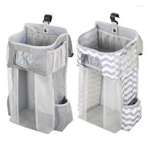 Depolama Kutuları HX5B Bebek Bezi İstifleyici Asma Çantalar Kreş Organizatör Masa Beşiği veya Duvar Bebek Duş Hediyeleri