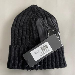 Extra fine merino wool utility caps one lens logo men beanies outdoor knitte warm women skull hats unisex hat black