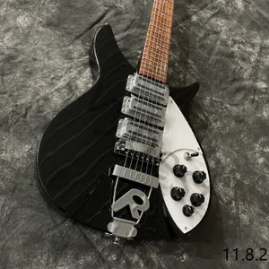 6 String Electric Guitar Ricken 325 Maun Vücut Gülağacı Keyfon R Tremolo Siyah Parlaklık