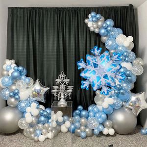 Noel Partisi Malzemeleri Yeni Buz ve Kar Temalı Balon Paketi Noel Çelenk Set Doğum Günü Dekorasyonu