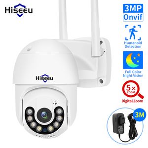 Dome Cameras Hiseeu 1080P PTZ Wifi IP Camera Outdoor 4X Digital Zoom Night Vision 2MP 3MP Wireless Video CCTV Surveillance iCsee P2P 221108