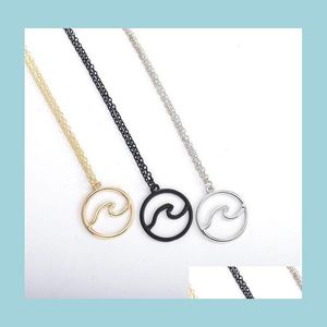 Подвесные ожерелья волны ожерелья для женщин Оптовое морское украшение дар