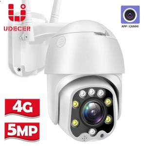 Dome Cameras 4G IP 5MP HD Wi -Fi PTZ 5X Оптическая Зума Безопасность на открытом воздухе беспроводной видеонаблюдение P2P видео наблюдение Camhi 221108