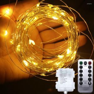 Saiten LED Lichterketten Kupferdraht String 8 Modus mit Fernbedienung Urlaub Outdoor Lampe Girlande für Weihnachtsbaum Hochzeit Party DIY