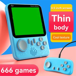 Mini Protable Oyun Konsolu G7 çift oyuncular için gamepad ile el tipi 3.5 inç ekran 1cm ultra ince retro bulit-666 in klasik video oyunları aile oyunları çocukları gif