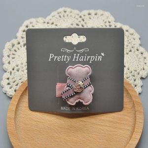 Saç aksesuarları çocuk headdress kızlar sevimli kumaş saç tokası yan klip ayı ayı bebek patlama saç modeli