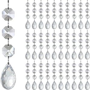 Украшение вечеринки подвесные кристаллы для центральных цепей люстры гирлянда прозрачный шарик призма хрустальные бусинки пряди драгоценный камень драгоценный камень из бисеры с бусинными бусинками xb1