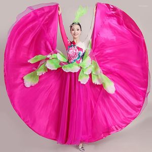 Sahne Giyim İspanyol Flamenko Kostüm Çingene Belly Dance Kadın Elbise Dans Etek 360/540/720 Derece İspanya DL6139