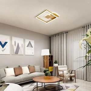 Luci del soffitto leggero a filo dimmerabile vicino a tonalità dorata moderni apparecchi di illuminazione acrilica per soggiorno