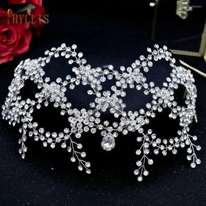 Başlıklar A446 Moda Gelin Saç Aksesuarları Tepe Takı Pageant Gelin Kafa Bandı Rhinestone Tiara Kadın Headdress