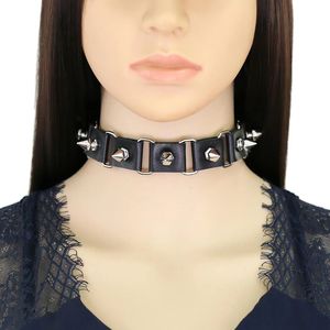 Spikes perçin saplama gotik gerdanlık kolye pu deri cosplay goth yaka kadınlar için mücevher unisex hediye