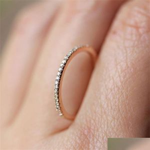 Band Rings Super Fin Crystal Casal Cased Wedding Sier Rose Gold Gold noivado Rings Alloy Mulheres da moda Anilos Nice Girlfriend Gifts A Dh1oe